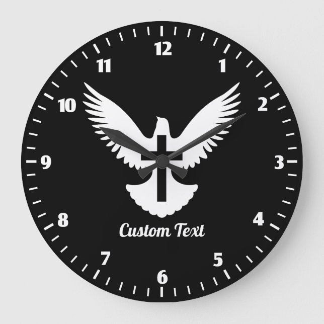 Dove with Cross Large Clock (Front)