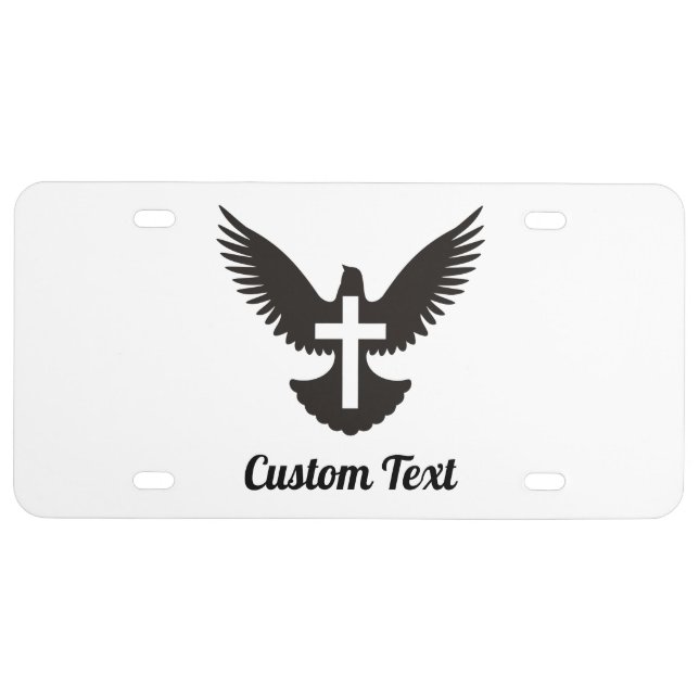 Dove with Cross License Plate (Front)