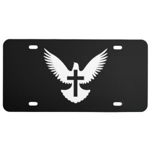 Dove with Cross License Plate
