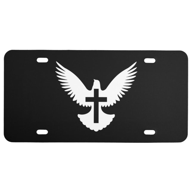 Dove with Cross License Plate (Front)