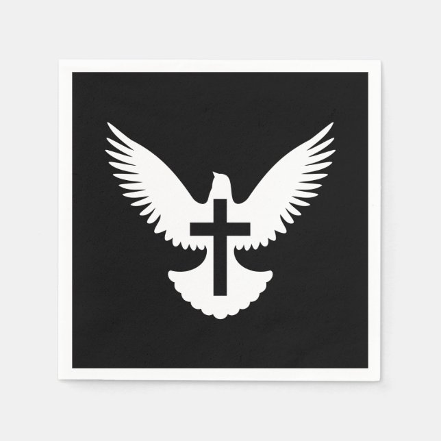 Dove with Cross Paper Napkins (Front)