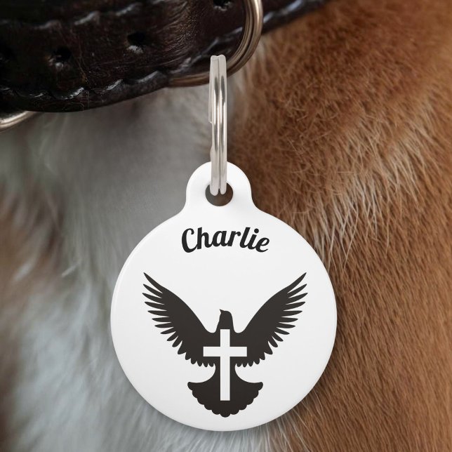Dove with Cross Pet Name Tag (Creator Uploaded)