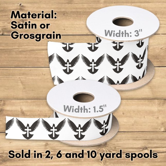 Dove with Cross Satin Ribbon (Creator Uploaded)