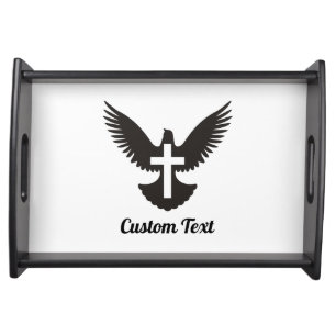 Dove with Cross Serving Tray
