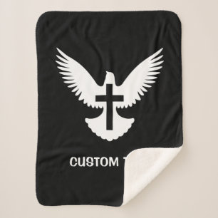 Dove with Cross Sherpa Blanket
