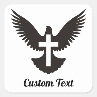 Dove with Cross Square Sticker