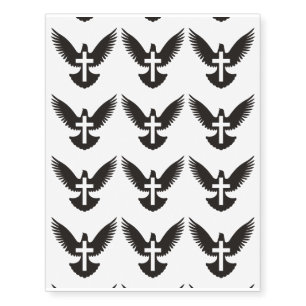 Dove with Cross Temporary Tattoos