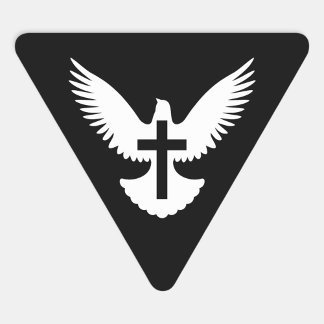 Dove with Cross Triangle Sticker