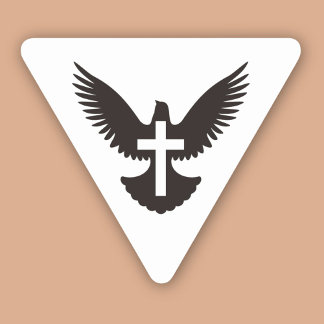 Dove with Cross Triangle Sticker