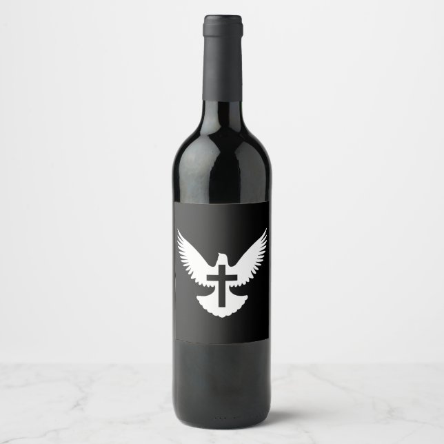 Dove with Cross Wine Label (Front)