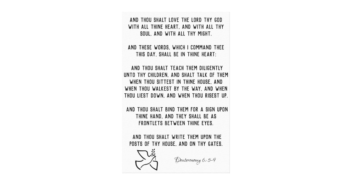 Dove With Deuteronomy 6 5 9 KJV Bible Verses Canvas Print Zazzle dove-with-deuteronomy-6-5-9-kjv-bible-verses-canvas-print-zazzle