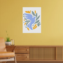 Dove with Flowers in folk style | Modern Shapes