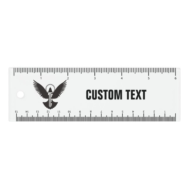 Dove with Key 6 inch Ruler (Front)