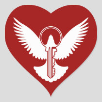 Dove with Key Heart Sticker