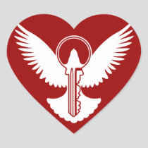 Dove with Key Heart Sticker