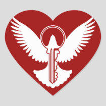 Dove with Key Heart Sticker