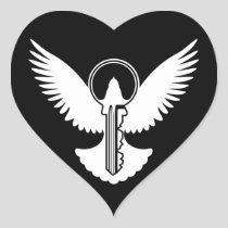 Dove with Key Heart Sticker