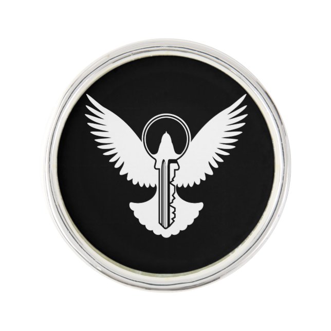 Dove with Key Lapel Pin (Front)