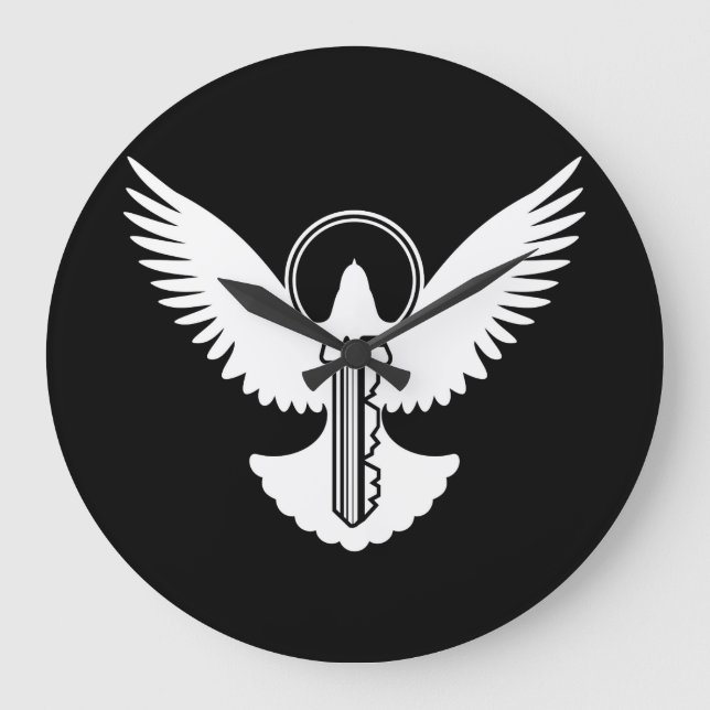 Dove with Key Large Clock (Front)