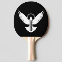 Dove with Key Ping-Pong Paddle