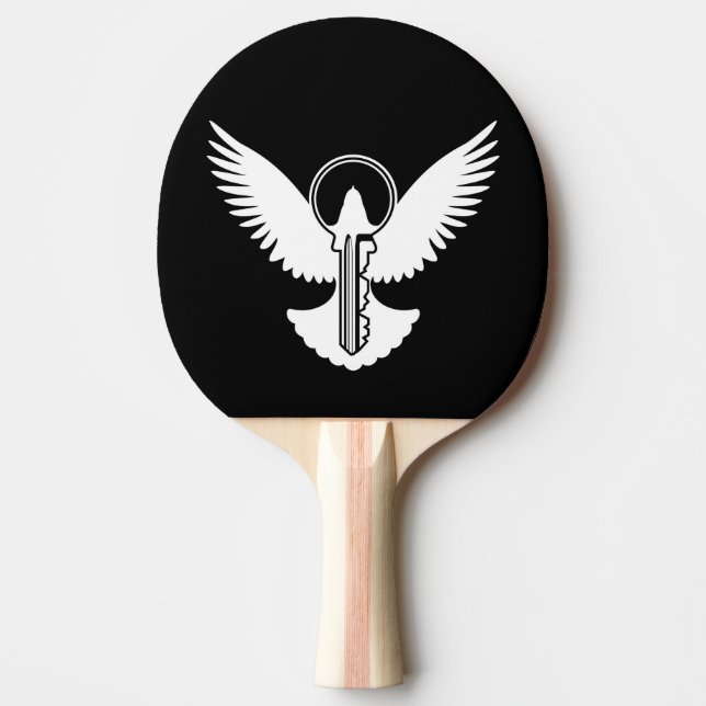 Dove with Key Ping-Pong Paddle (Front)