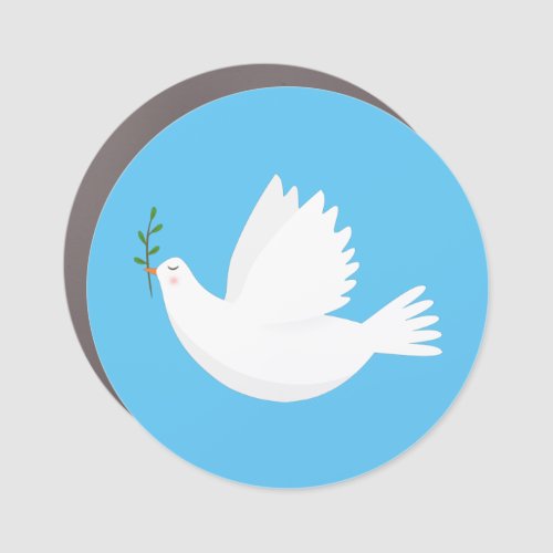 Dove with olive branch car magnet