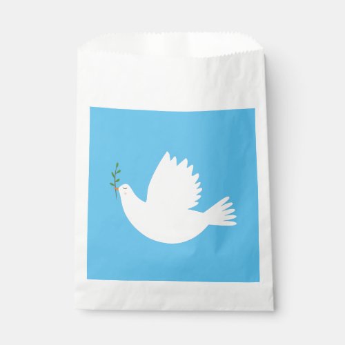 Dove with olive branch favor bag