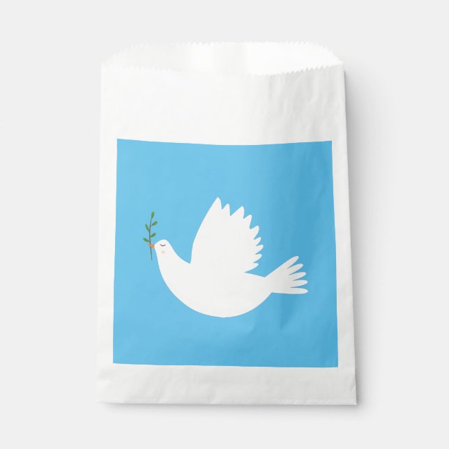 Dove with olive branch favor bag (Front)