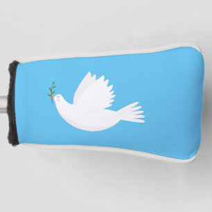 Dove with olive branch golf head cover