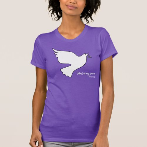 Dove with Olive Branch Jesus is Peace Graphic T_Shirt