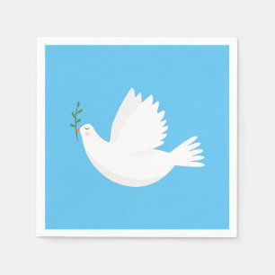 Dove with olive branch napkins
