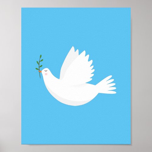 Dove with olive branch poster
