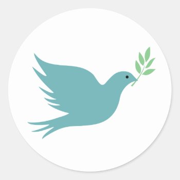 Dove With Olive Branch Sticker. Classic Round Sticker by SweetSarahDreamStore at Zazzle