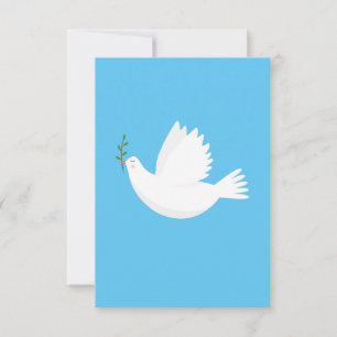 Dove with olive branch thank you card