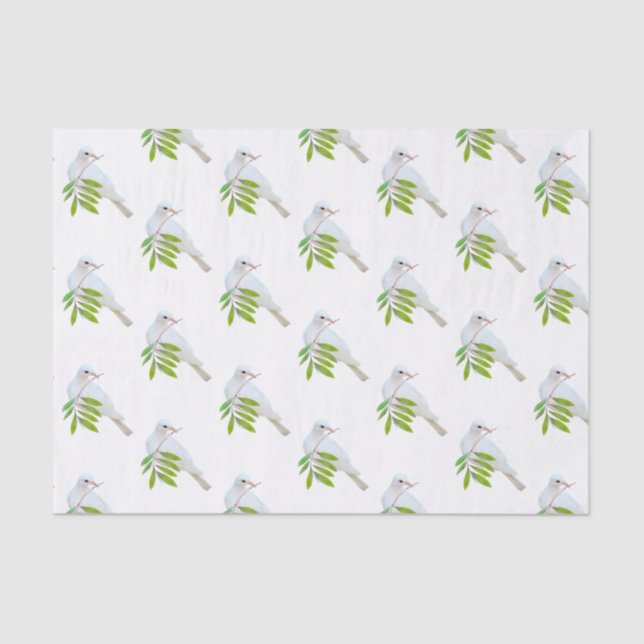 Dove with Olive Branch Tissue Paper (Front)