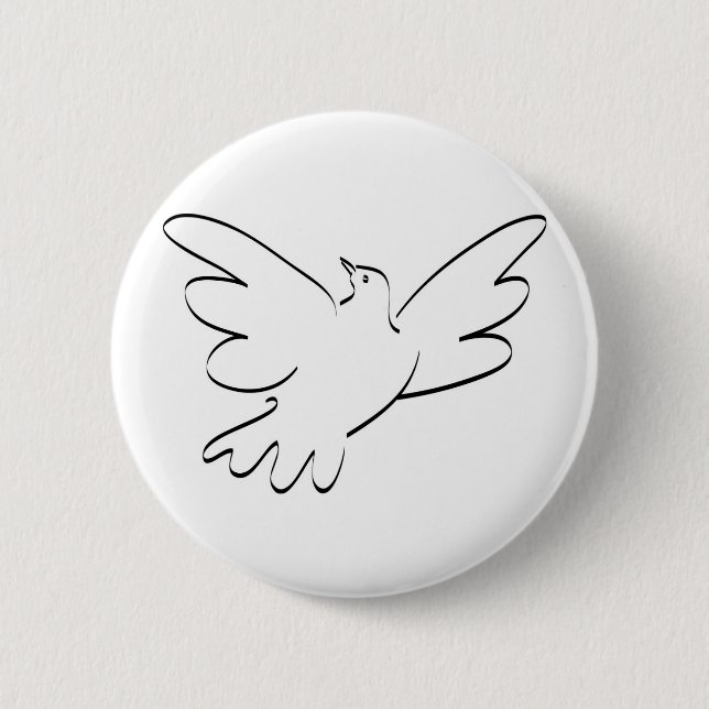 Dove with Outstretched Wings Pinback Button (Front)