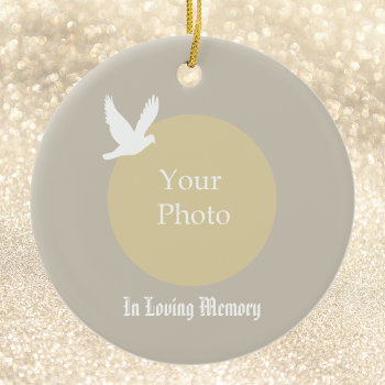 Dove With Photo Memorial Christmas Ornament by ornamentsbyhenis at Zazzle