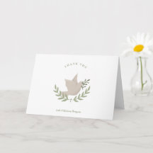 Dove with Twig Unisex Baptism Thank You