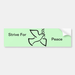Dove World Peace Symbol Quote Bird Olive Branch Bumper Sticker