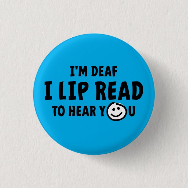 Doven, slechthorend, doofheid, gebaren taal button (Front)