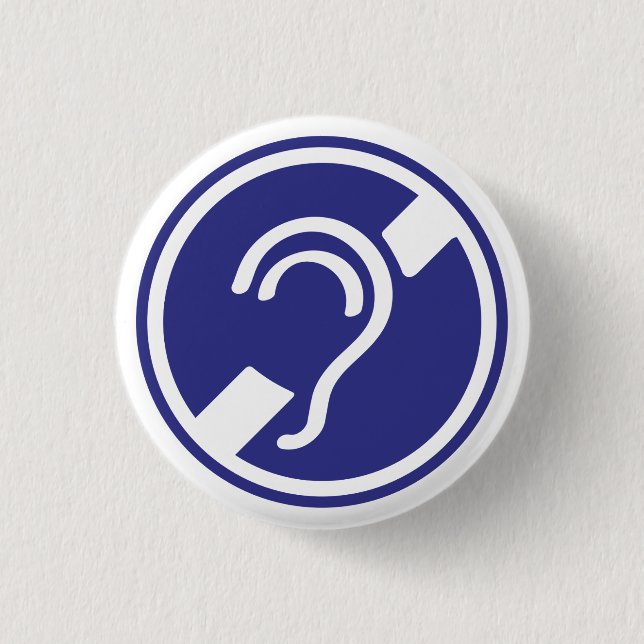 Doven, slechthorend, doofheid, gehoorverlies teken button (Front)