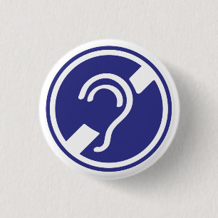 Doven, slechthorend, doofheid, gehoorverlies teken button