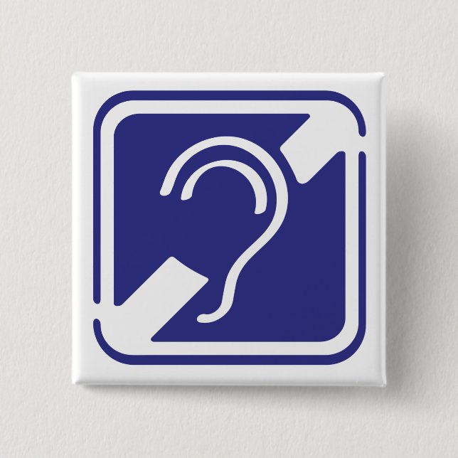 Doven, slechthorend, doofheid, gehoorverlies teken button (Front)