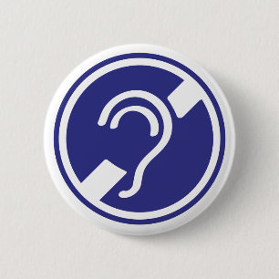 Doven, slechthorend, doofheid, gehoorverlies teken button