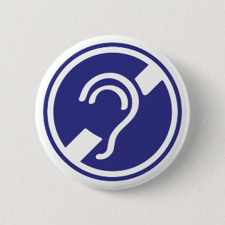 Doven, slechthorend, doofheid, gehoorverlies teken button