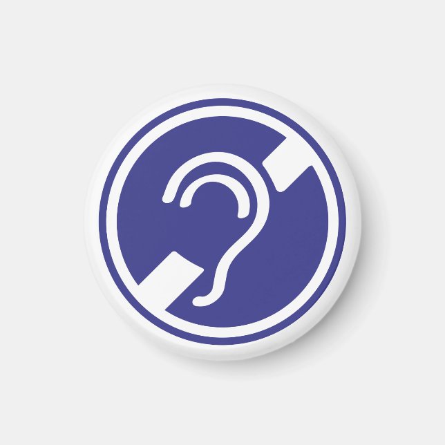 Doven, slechthorend, doofheid, gehoorverlies teken magnet (Front)