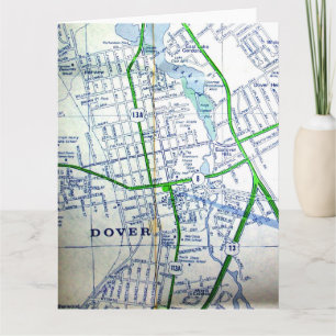 Dover, DE Vintage Map Card