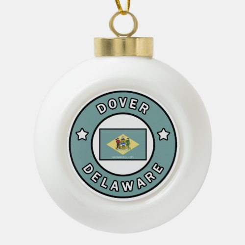 Dover Delaware Ceramic Ball Christmas Ornament