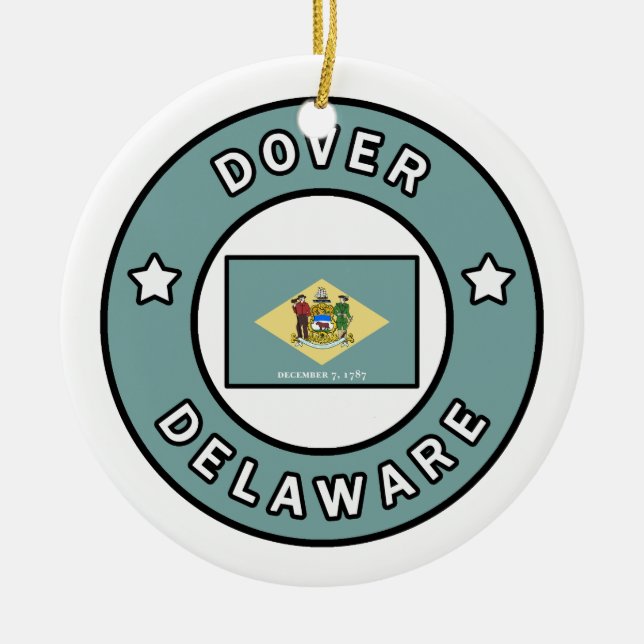 Dover Delaware Ceramic Ornament (Front)