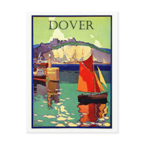 Dover, England, sailing ship, marine, vintage Postcard